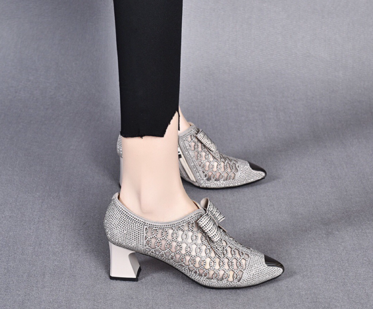 Luna - Side-Zip Block Heel Shoes