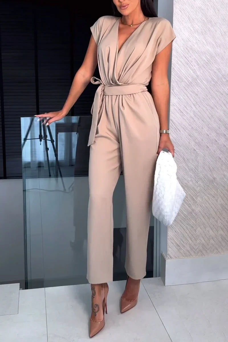 Maryana - Short-Sleeve V-Neck Jumpsuit