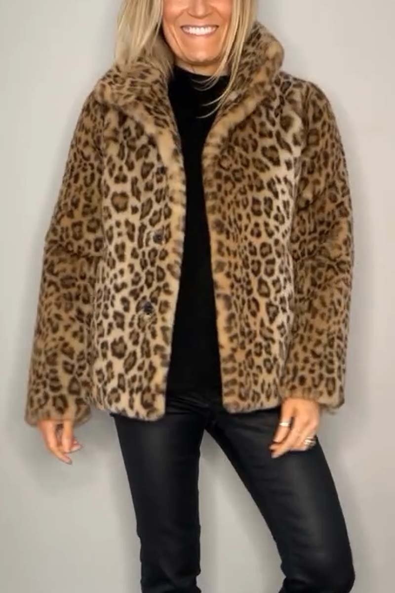 Savannah - Faux Fur Leopard Coat