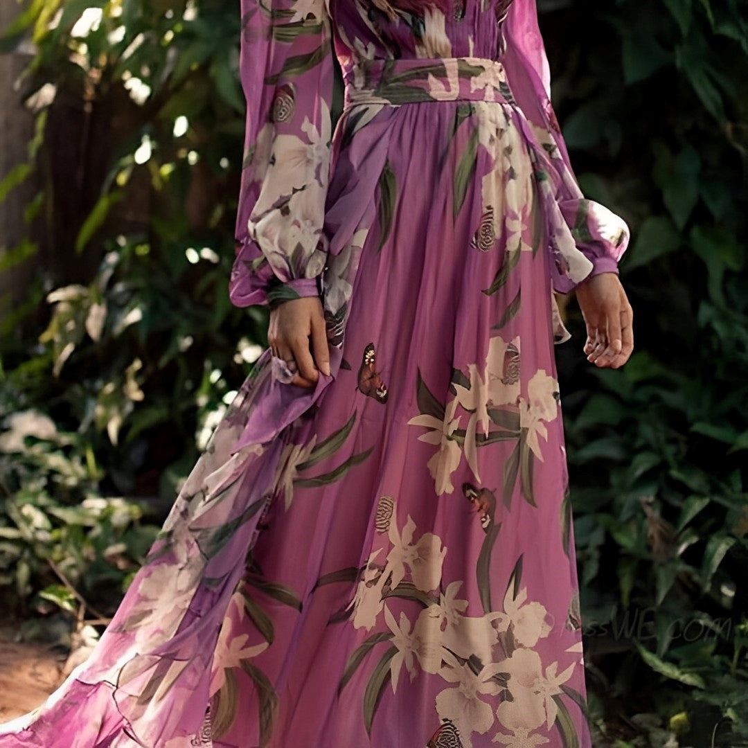 Sancha | Women's floral maxi dress with a V-neck and comfortable design