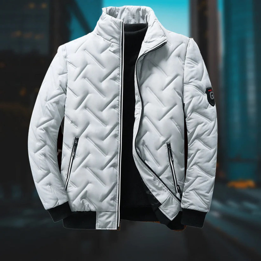 Men's warm and modern high-neck quilted jacket