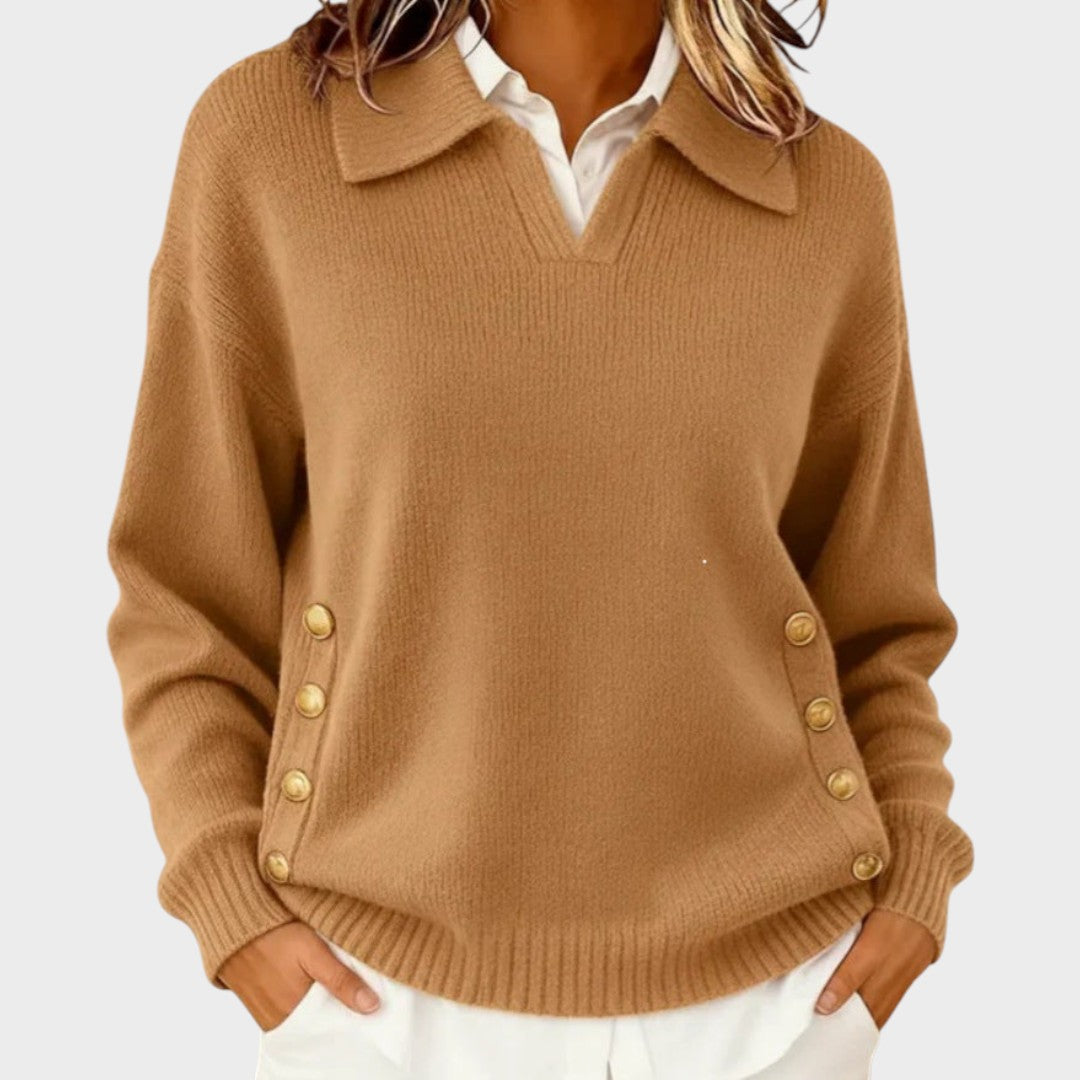 V-Neck Button-Down Jersey