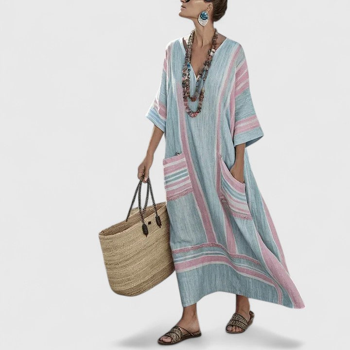 Galiana | Women's boho midi dress with pockets, cool and lightweight | Breathable