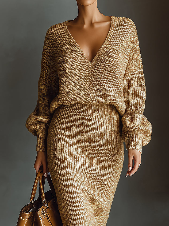 Malena Set | Knit sweater and midi skirt