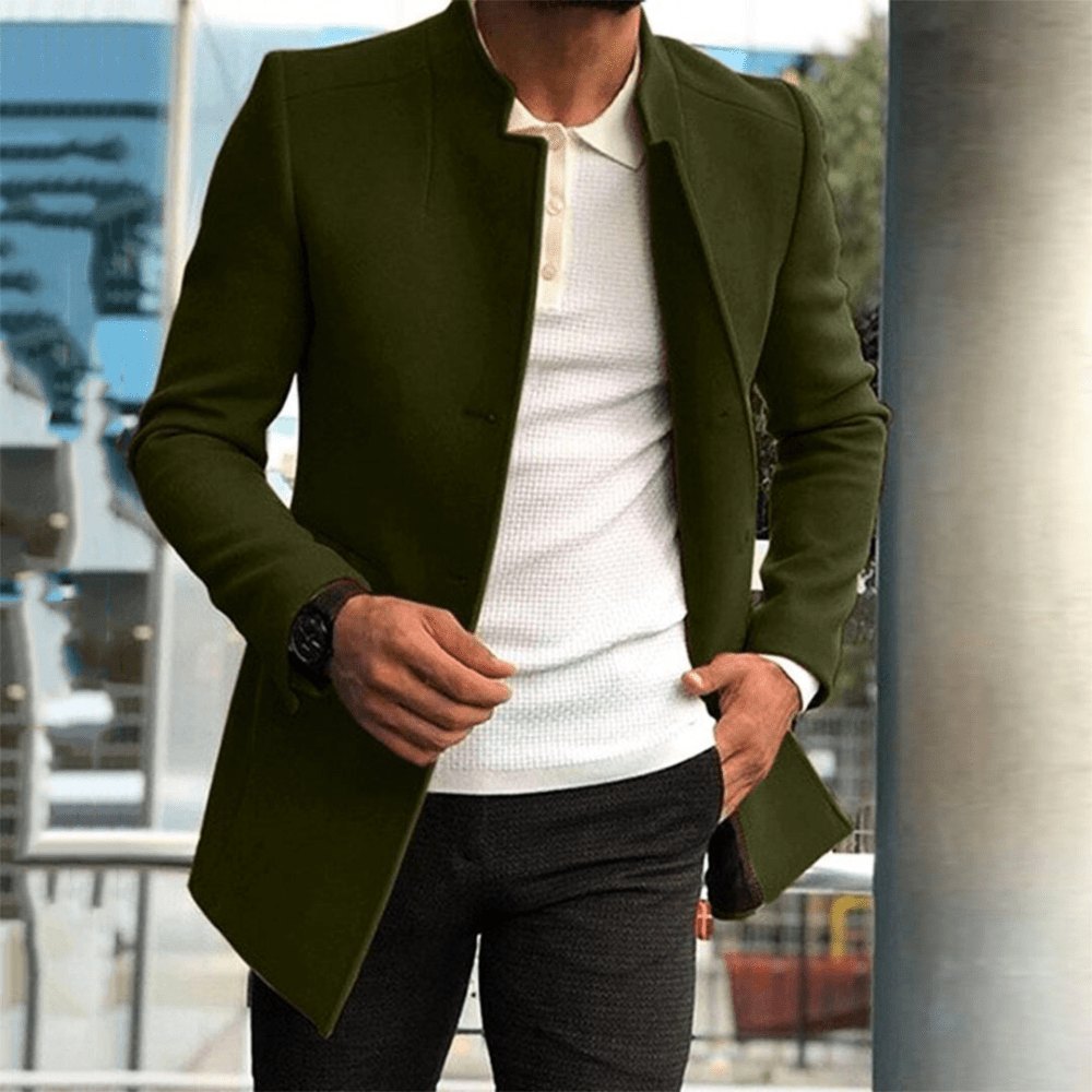 Men's Jacket | Men's Button-Up Trench Coat | Smart Casual Jacket