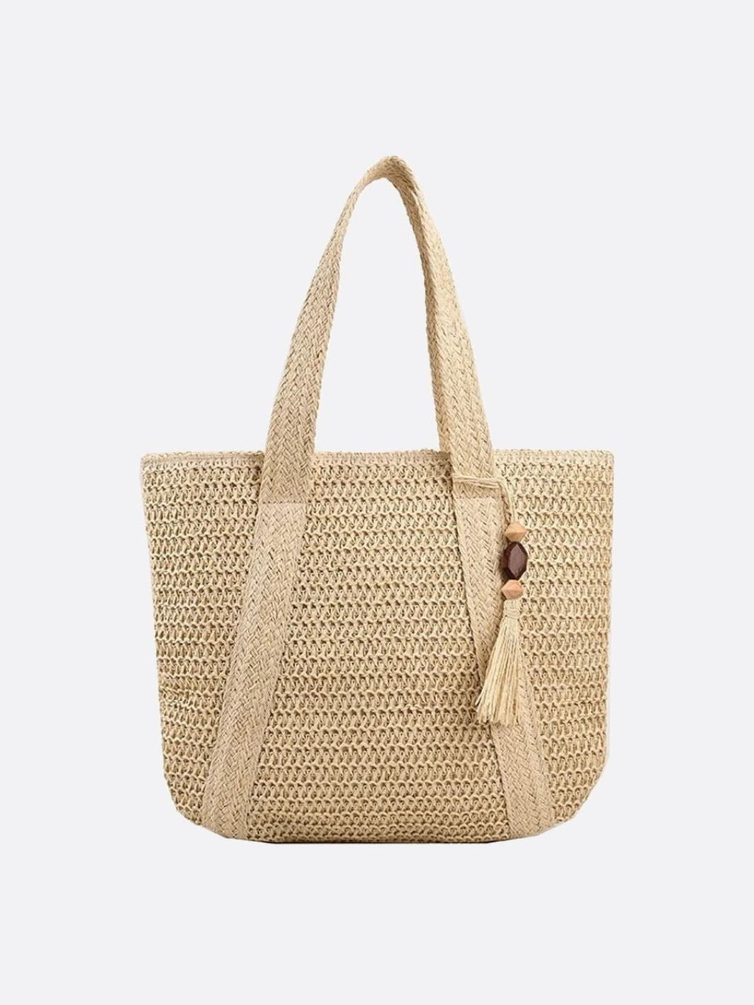 Straw Tote Bag with Tassel Detail – Artisanal Summer Shopper
