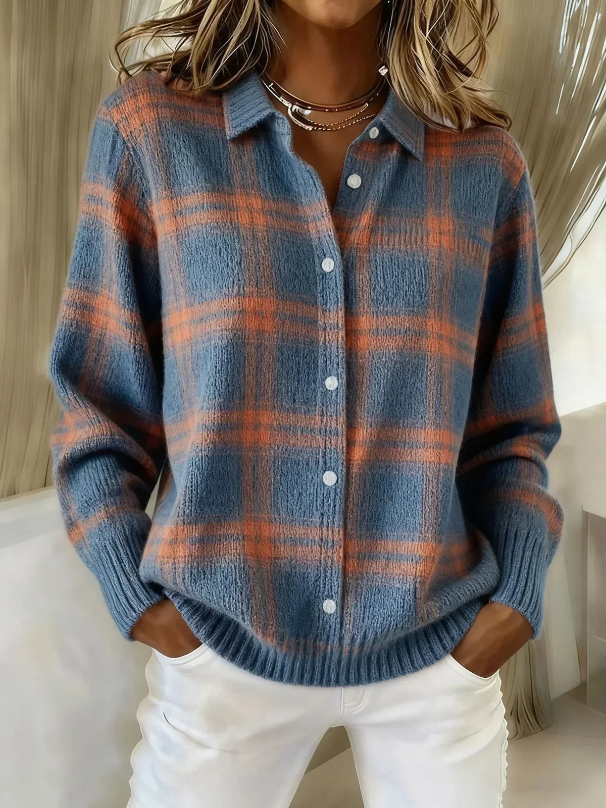 Candela | Plaid Knit Jacket