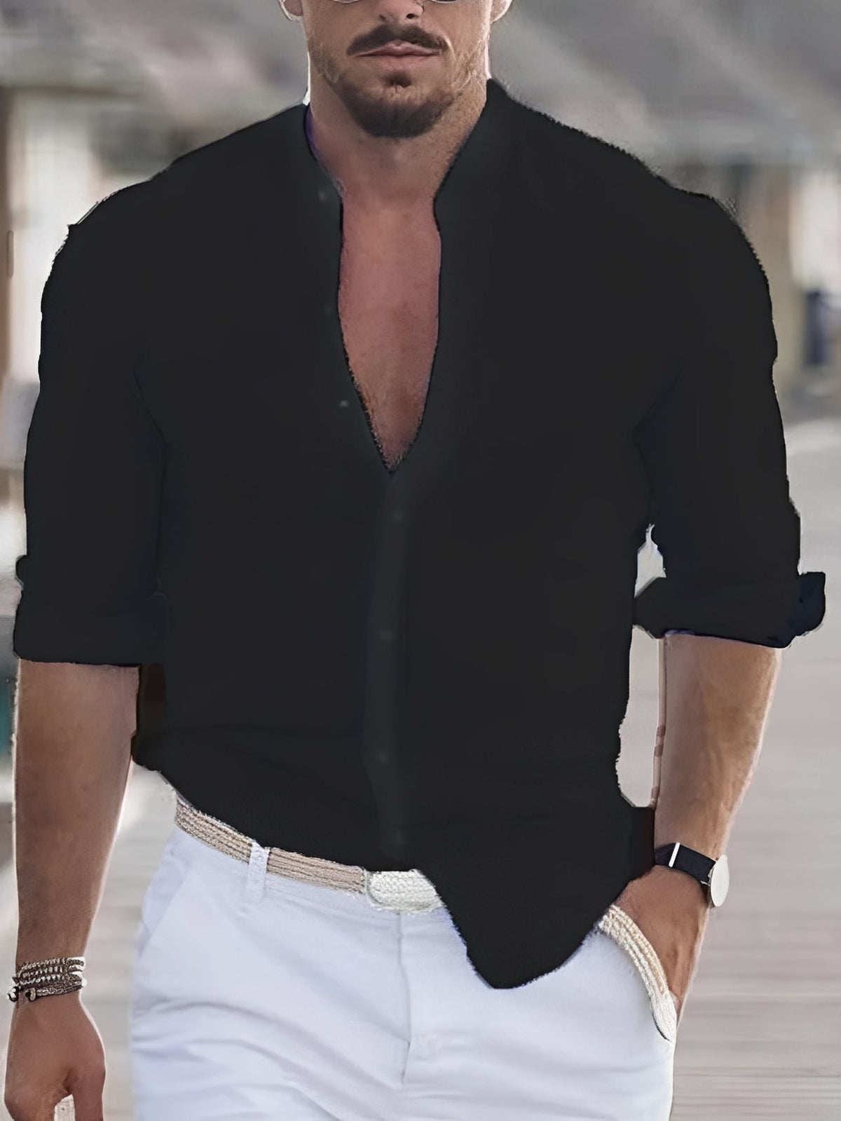 George - Men's long-sleeve casual button-down shirt