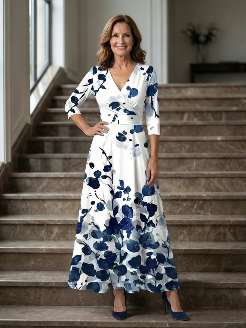 Andrea | Midi Dress with Wrap Neckline