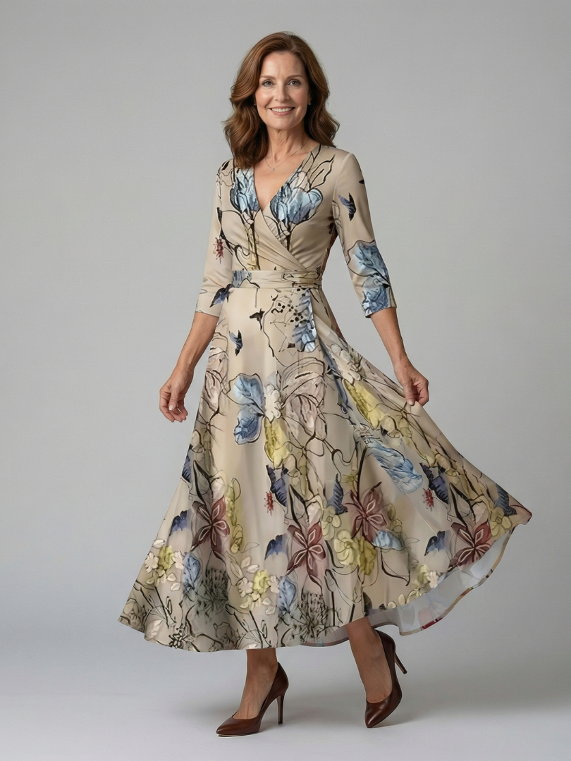 Andrea | Midi Dress with Wrap Neckline