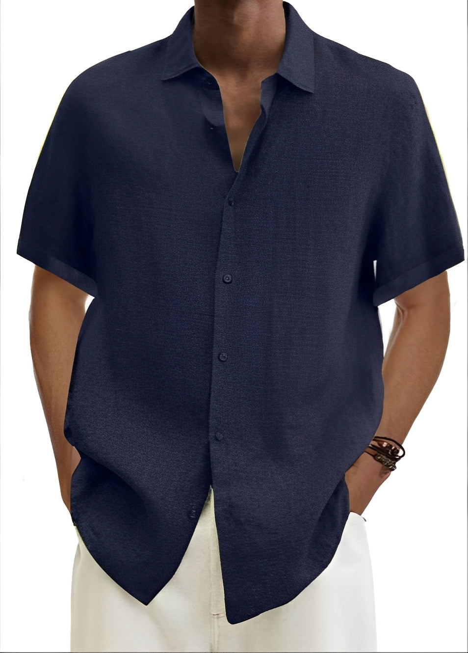 Richard - Men's loose-fit casual button-down shirt