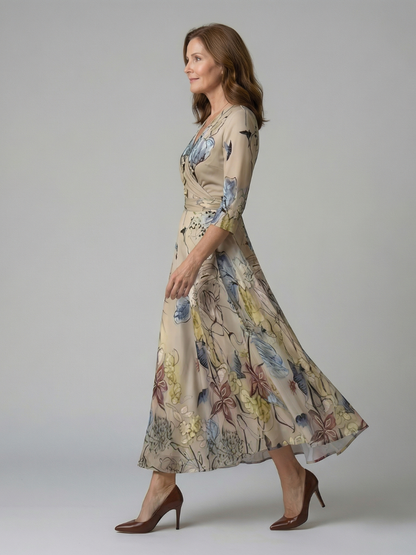 Andrea | Midi Dress with Wrap Neckline