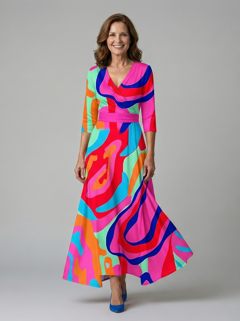 Andrea | Midi Dress with Wrap Neckline