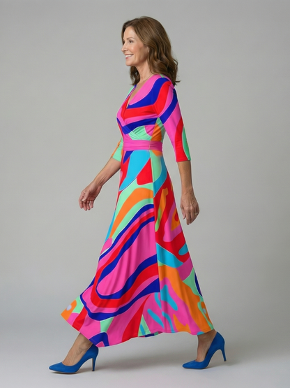 Andrea | Midi Dress with Wrap Neckline