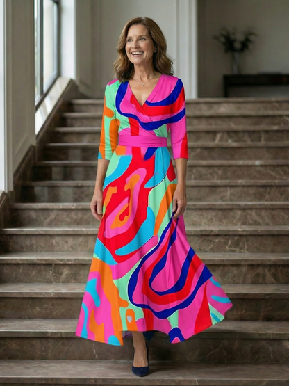 Andrea | Midi Dress with Wrap Neckline