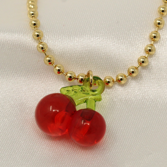 Gold Cherry Necklace