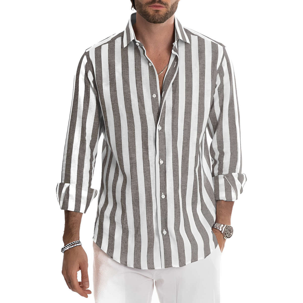 Greyson - Comfortable men's striped summer shirt