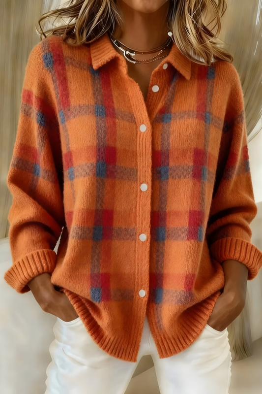 Candela | Plaid Knit Jacket