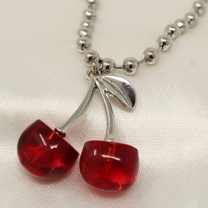 Silver Cherry Necklace