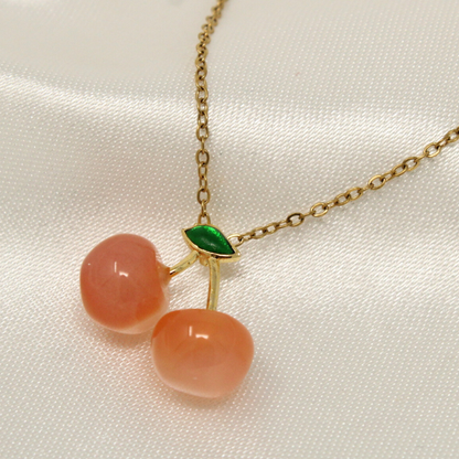Cherry Peach Necklace