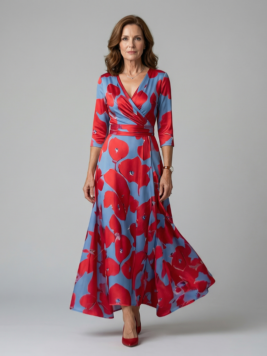 Andrea | Midi Dress with Wrap Neckline
