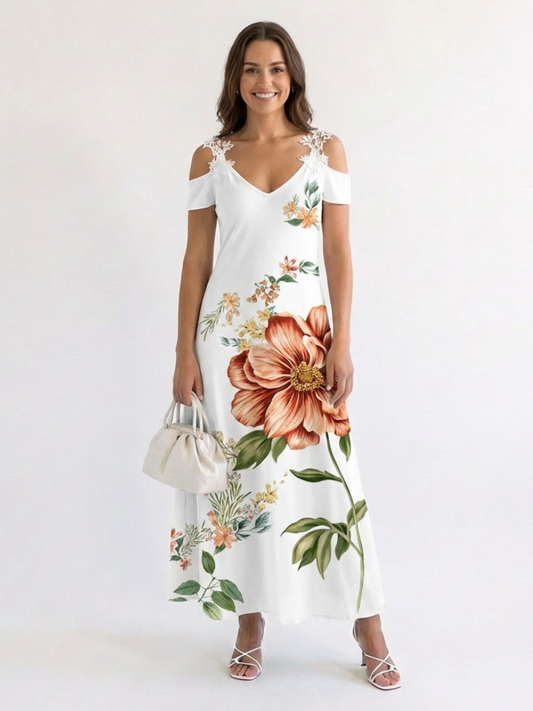 Sofia - Off-the-shoulder floral print maxi dress
