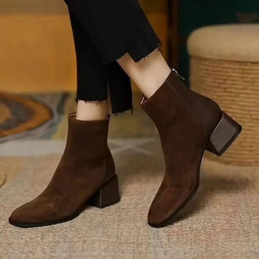 Leather and suede heeled boots | Vanco™