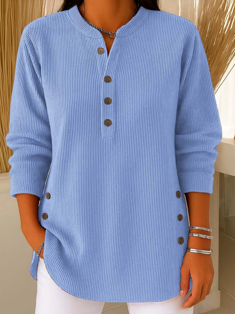 Nieves | Button-Front Henley Tunic