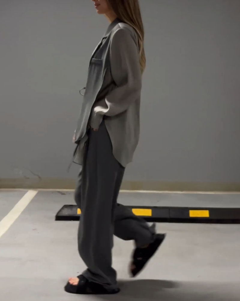 Urban Mosaic: Patchwork Shirt and Pants Set
