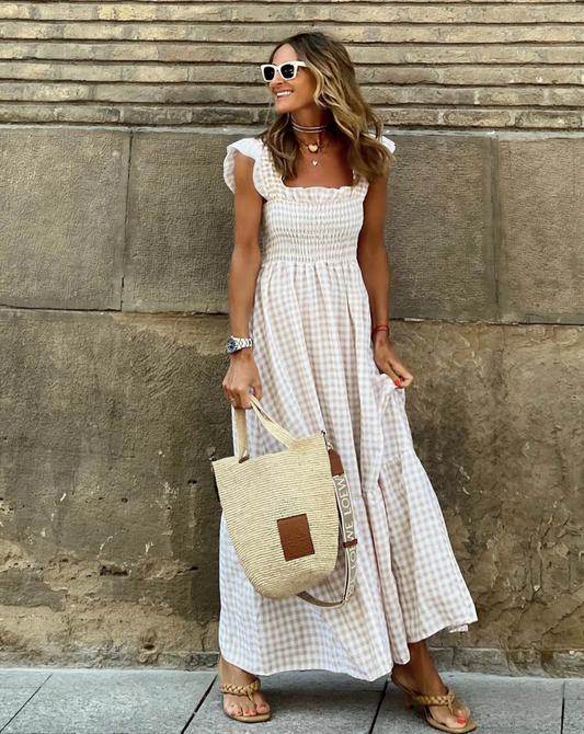 Idoia | Casual gathered maxi dress for events