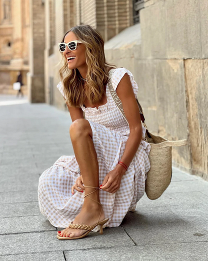 Idoia | Casual gathered maxi dress for events