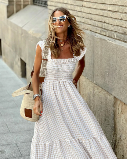 Idoia | Casual gathered maxi dress for events