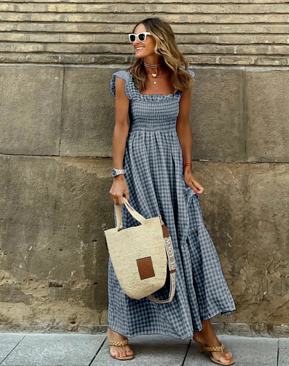 Idoia | Casual gathered maxi dress for events