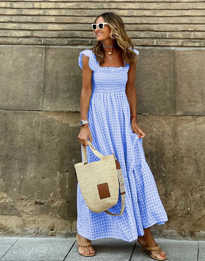 Idoia | Casual gathered maxi dress for events