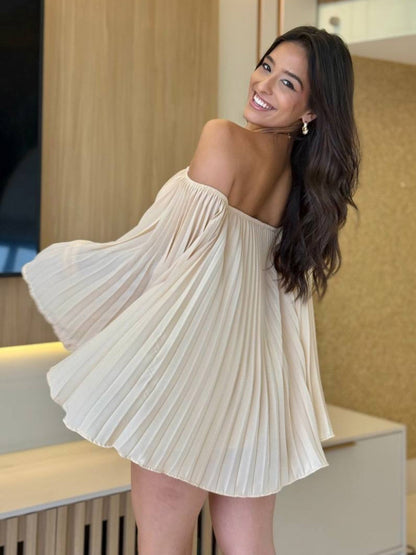 Angela - Pleated Bandeau Shirt and Shorts Set