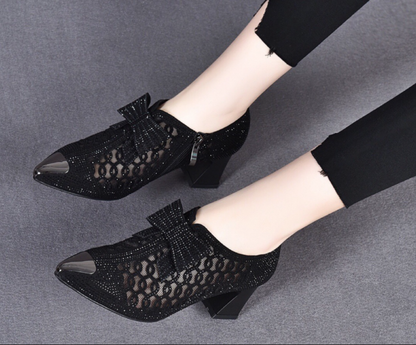 Luna - Side-Zip Block Heel Shoes
