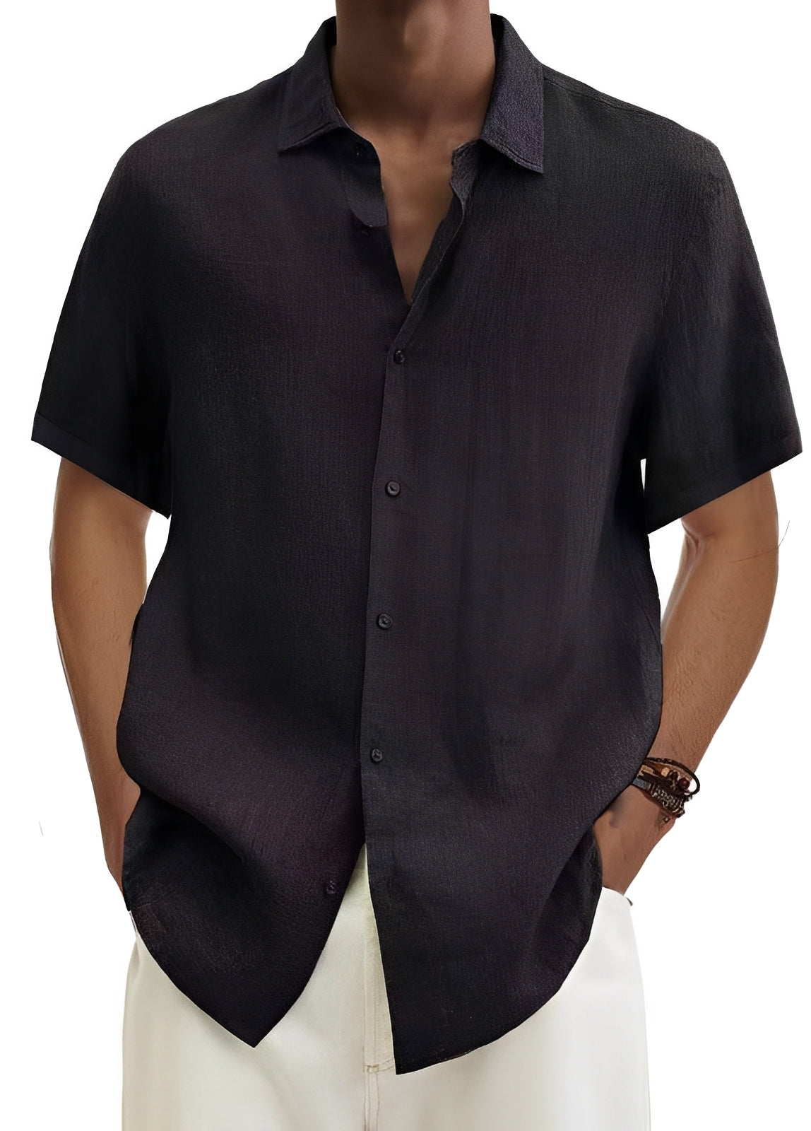 Richard - Men's loose-fit casual button-down shirt