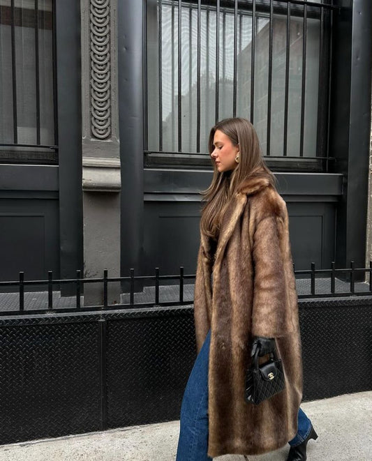Lucy - Luxurious Faux Fur Long Coat