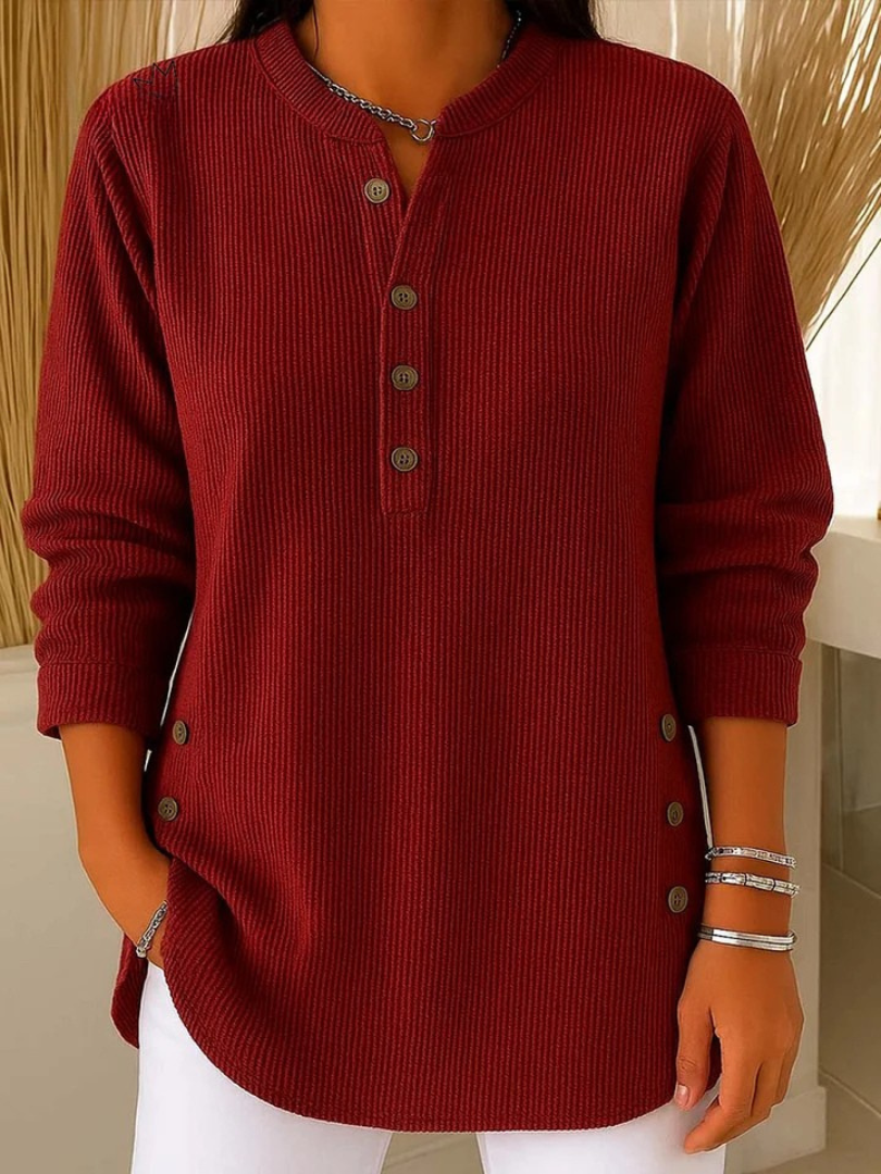 Nieves | Button-Front Henley Tunic