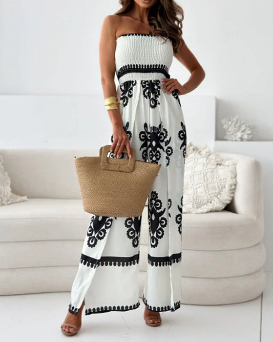 Penelope - Summer Printed Bandeau Jumpsuit