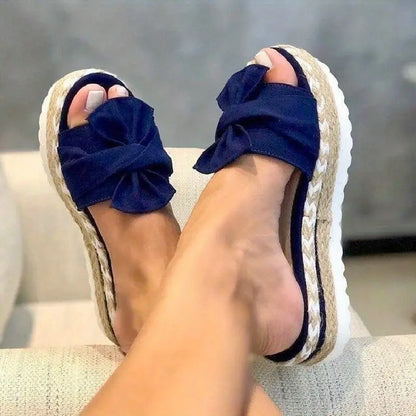 Non-slip bow slippers