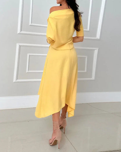Cora Set - Two-Piece with Strapless Neckline and Long Sleeves