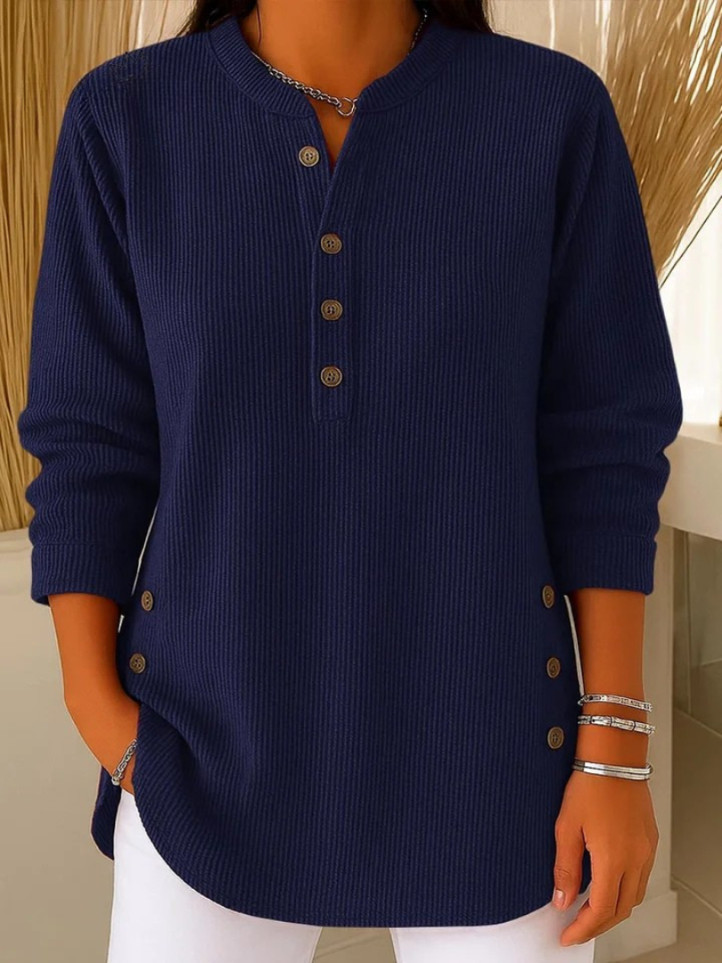 Nieves | Button-Front Henley Tunic