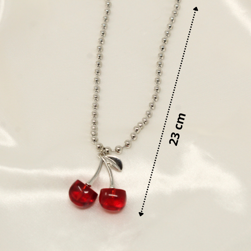 Silver Cherry Necklace
