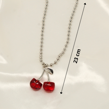 Silver Cherry Necklace