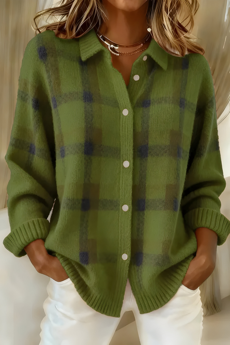 Candela | Plaid Knit Jacket