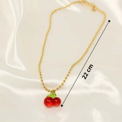 Gold Cherry Necklace