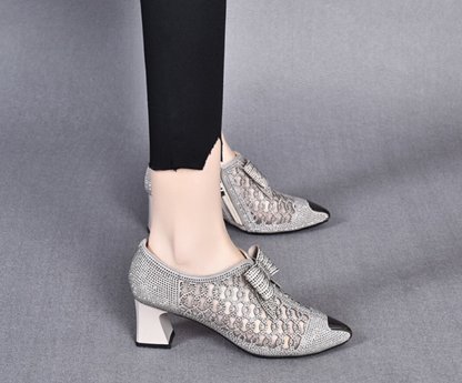 Luna - Side-Zip Block Heel Shoes