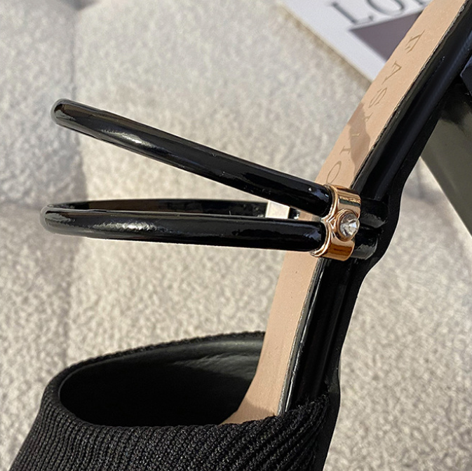 High-heeled sandals with feminine straps