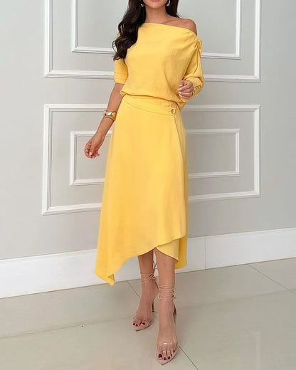 Cora Set - Two-Piece with Strapless Neckline and Long Sleeves